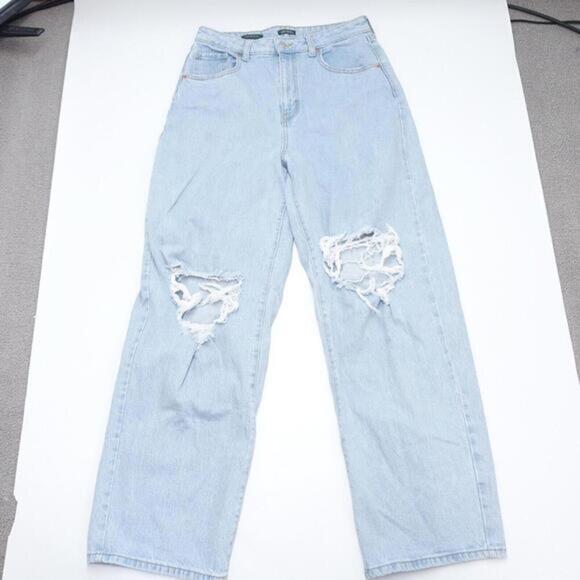 Wild Fable Jeans Women's 10/30R Blue‎ Denim Distressed High-Rise Straight Leg - Picture 1 of 7